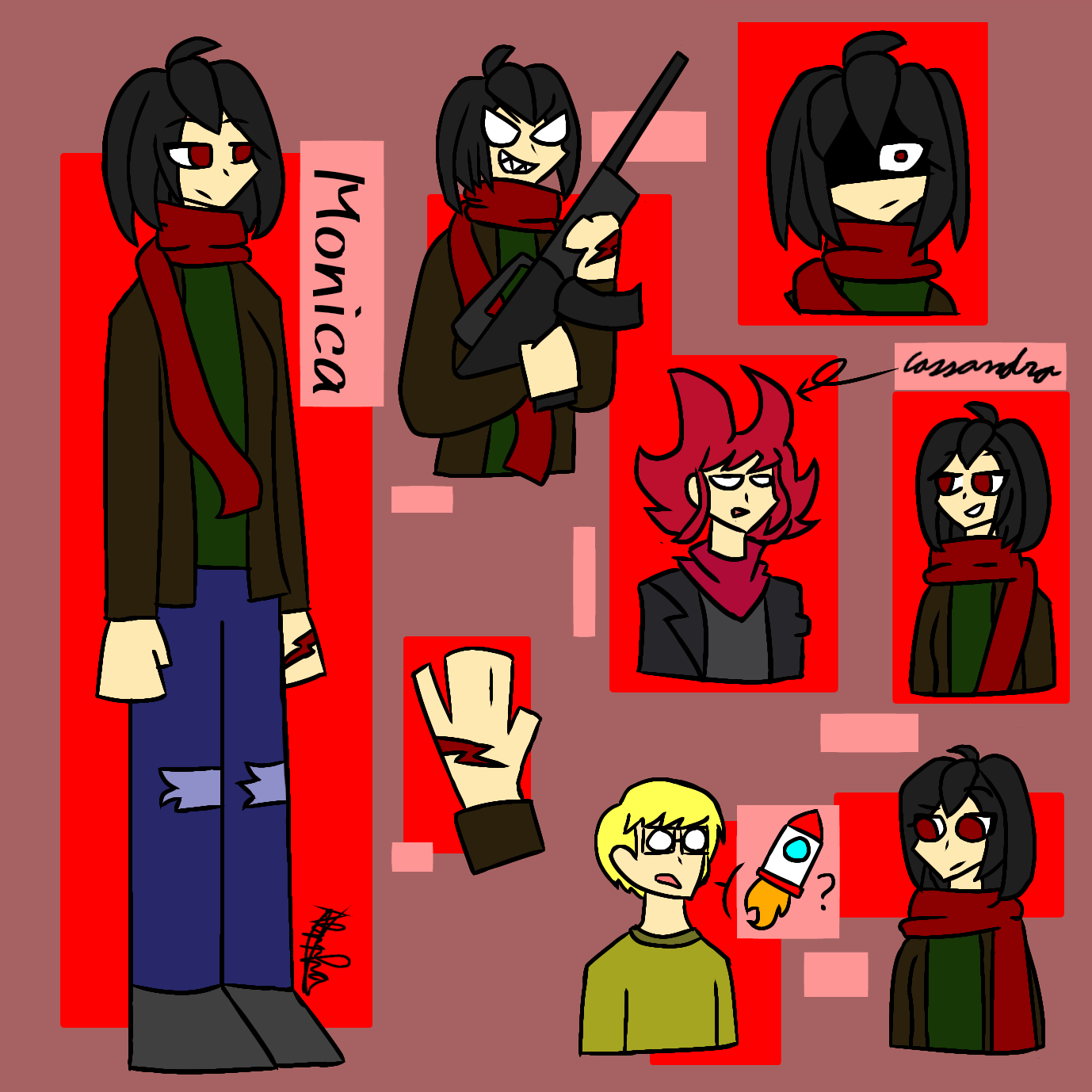 A oc called Monica (yep the red haired girl is Cassandra from Pico's school)